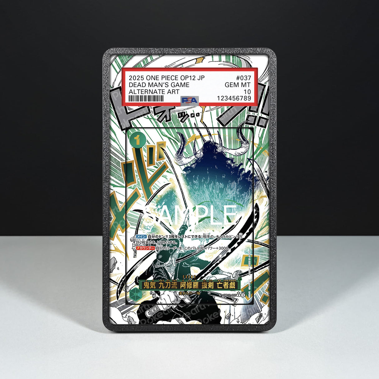 Dead Man's Game OP12-037 - Custodia con Artwork Esteso per Carte Gradate - Display Case Extended Artwork Pokearth