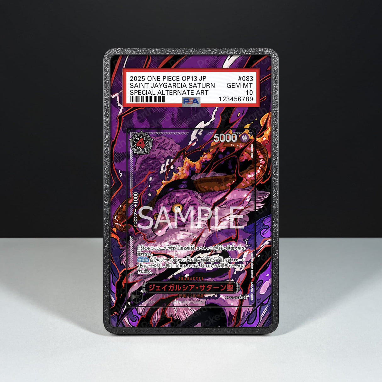 St. Jaygarcia Saturn OP13-083 - Custodia con Artwork Esteso per Carte Gradate - Display Case Extended Artwork Pokearth