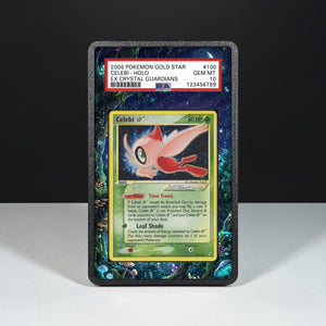 Celebi Gold Star 100/100 - Graded Card Extended Artwork Display Case - Display Case Extended Artwork Pokearth