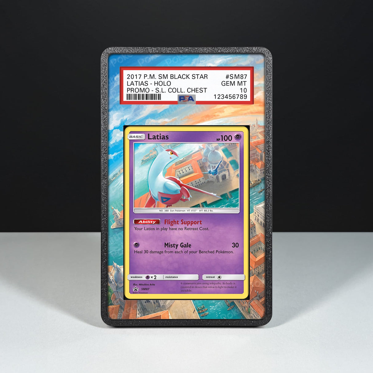 Latias SM 87 - Graded Card Extended Artwork Display Case - Display Case Extended Artwork Pokearth