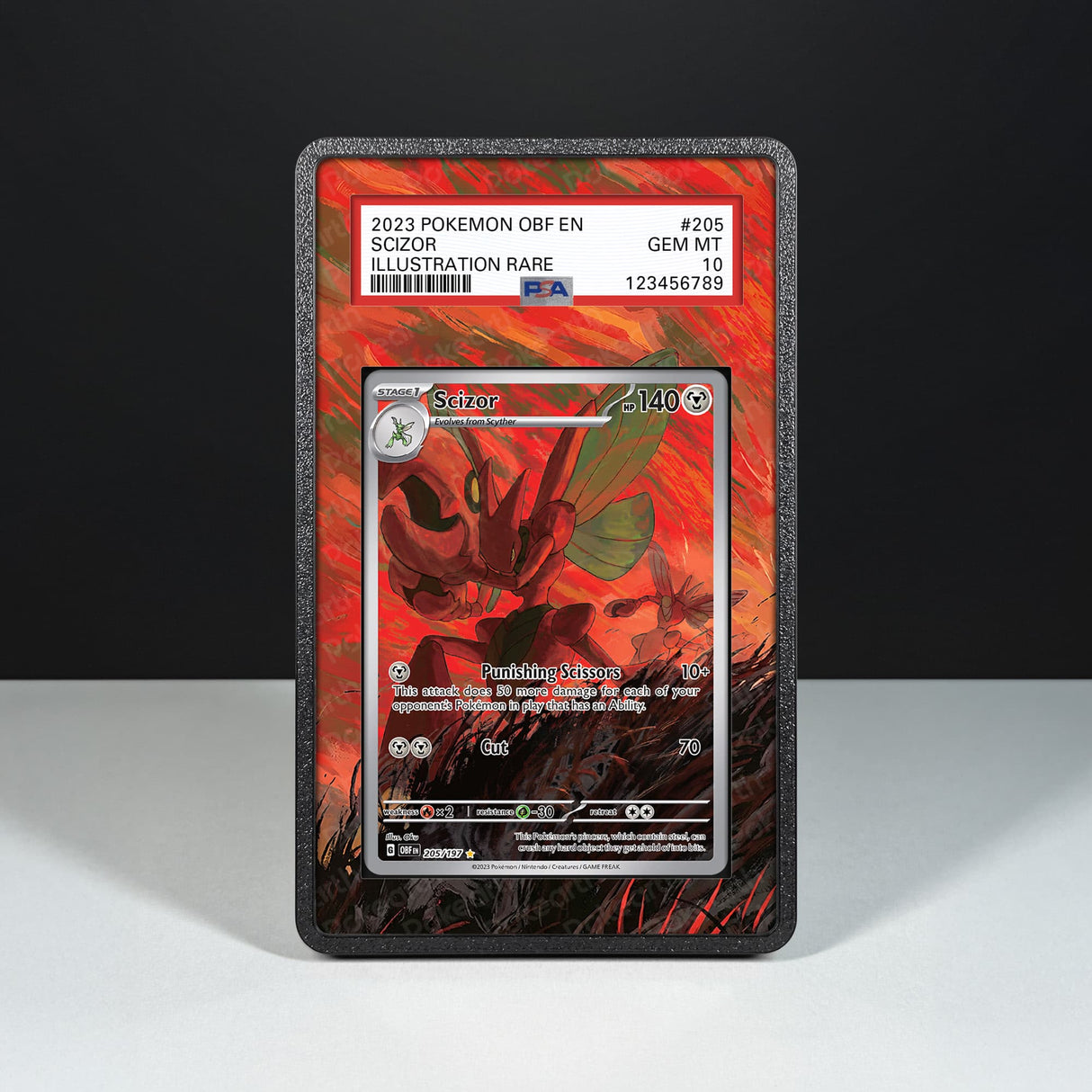 Scizor 205/197 - Graded Card Extended Artwork Display Case - Display Case Extended Artwork Pokearth