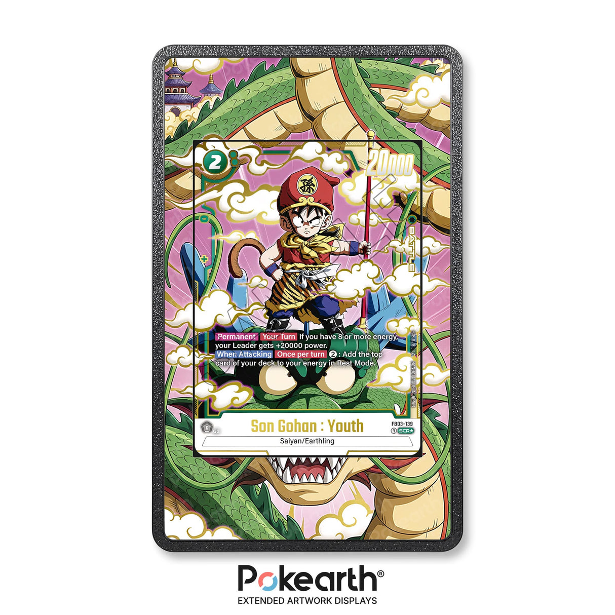 Son Gohan : Youth FB03-139 - Custodia con Artwork Esteso per Carte Dragon Ball - Display Case Extended Artwork Pokearth