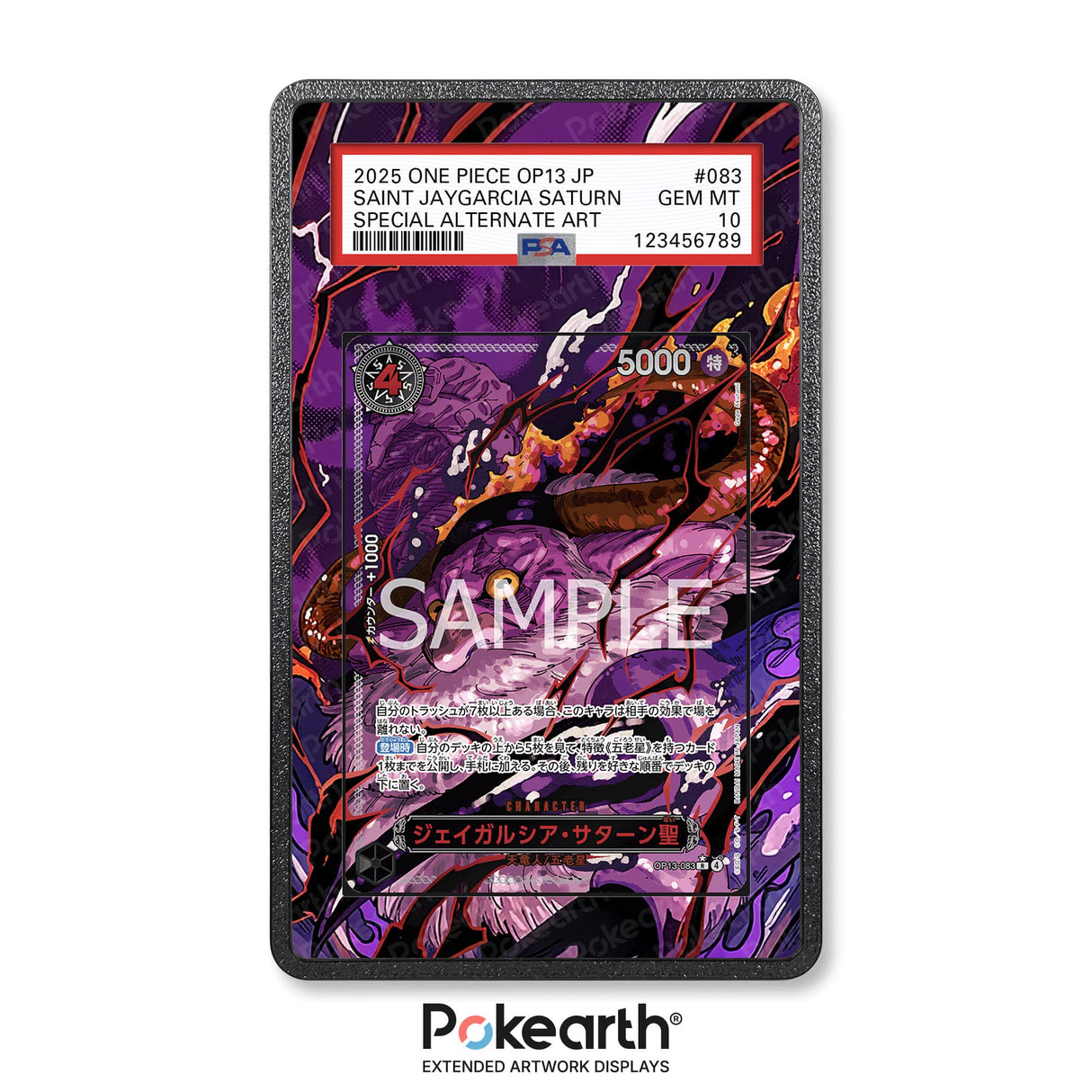St. Jaygarcia Saturn OP13-083 - Custodia con Artwork Esteso per Carte Gradate - Display Case Extended Artwork Pokearth