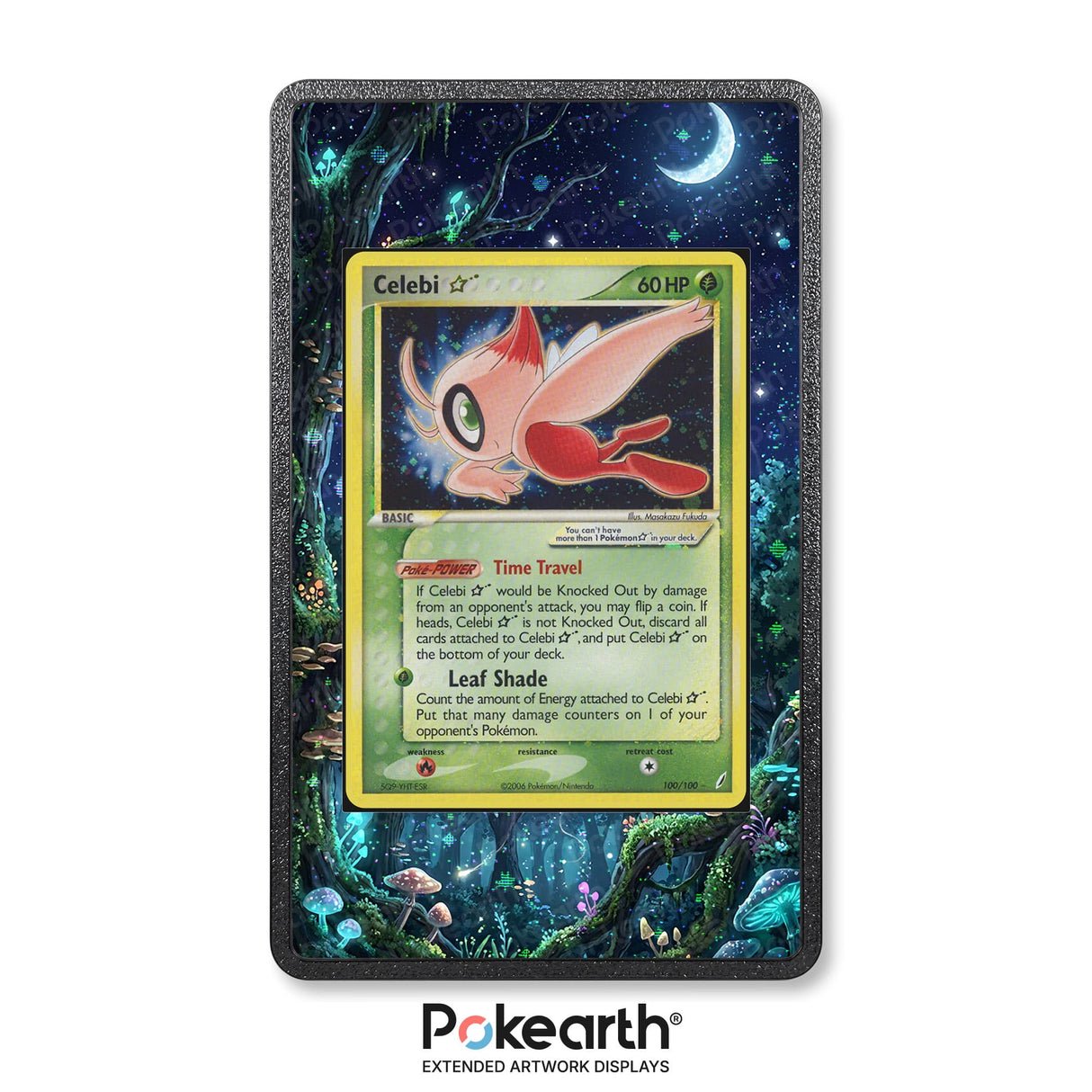 Celebi Gold Star 100/100 - Custodia con Artwork Esteso per Carte Pokémon - Display Case Extended Artwork Pokearth
