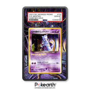 Great Rocket's Mewtwo No. 150 - Graded Card Extended Artwork Display Case - Display Case Extended Artwork Pokearth