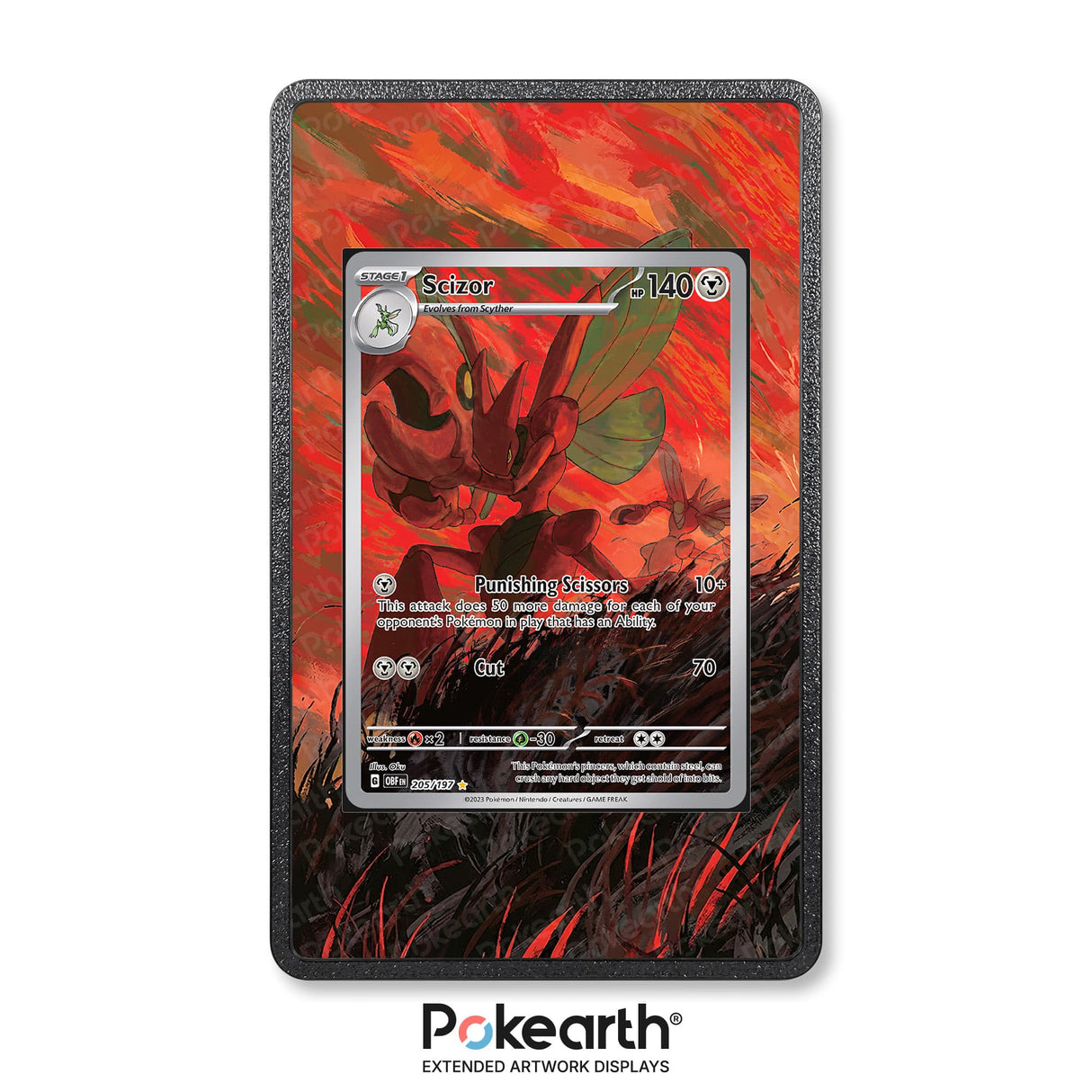 Scizor 205/197 - Custodia con Artwork Esteso per Carte Pokémon - Display Case Extended Artwork Pokearth