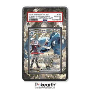 Steven's Metagross ex 289/217 - Graded Card Extended Artwork Display Case - Display Case Extended Artwork Pokearth