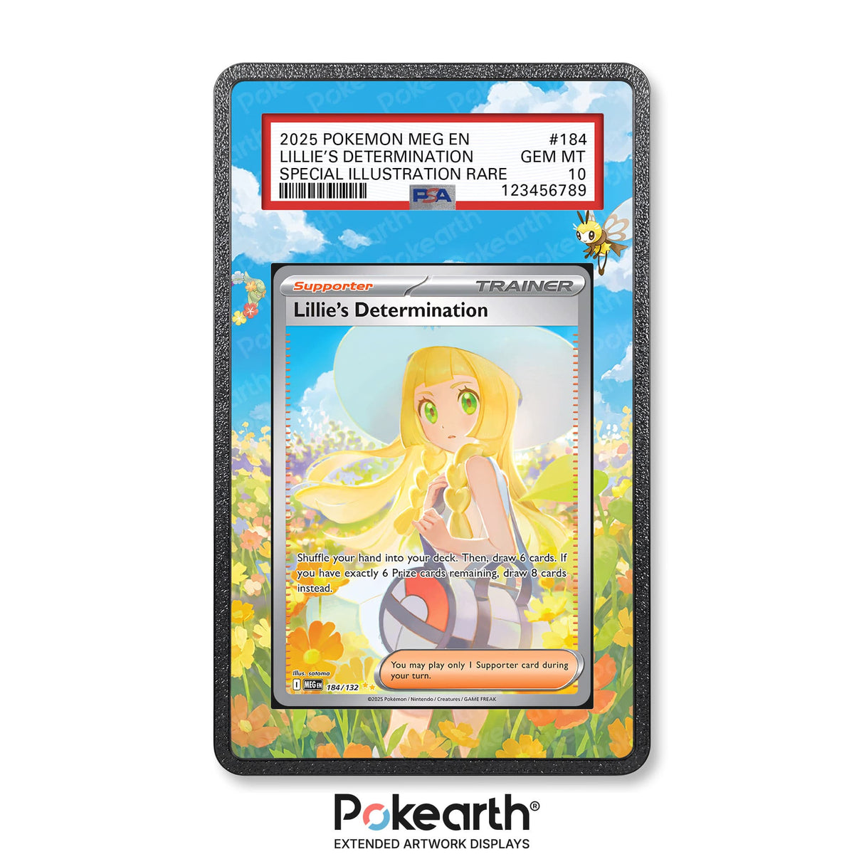 Determinazione di Lylia 184/132 - Custodia con Artwork Esteso per Carte Gradate - Display Case Extended Artwork Pokearth