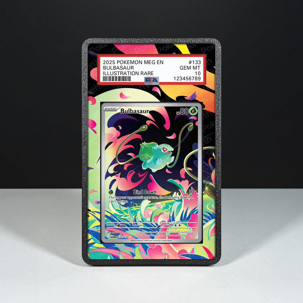 Bulbasaur 133/132 - Graded Card Extended Artwork Display Case - Display Case Extended Artwork Pokearth