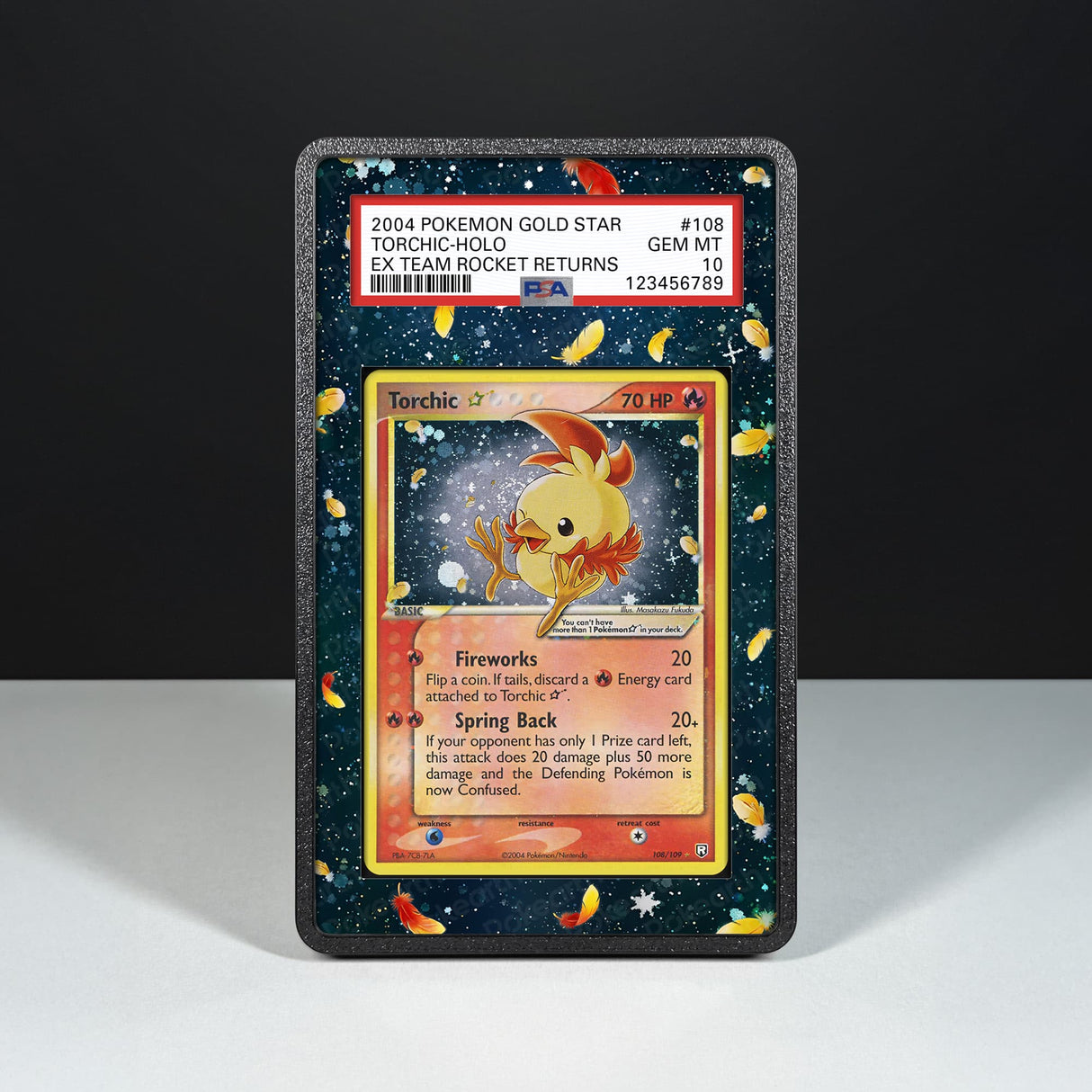 Torchic Gold Star 108/109 - Graded Card Extended Artwork Display Case - Display Case Extended Artwork Pokearth