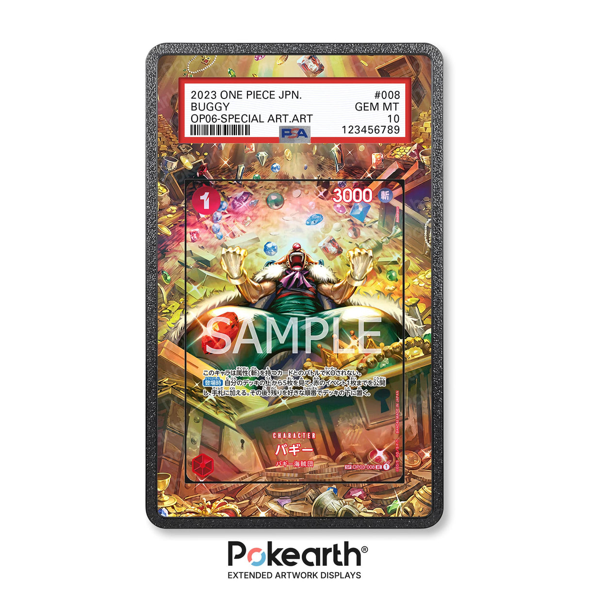 Buggy OP03-008 - Custodia con Artwork Esteso per Carte Gradate - Display Case Extended Artwork Pokearth