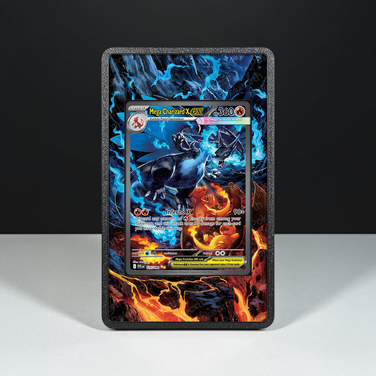 Mega Charizard X ex 125/094 - Custodia con Artwork Esteso per Carte Pokémon - Display Case Extended Artwork Pokearth