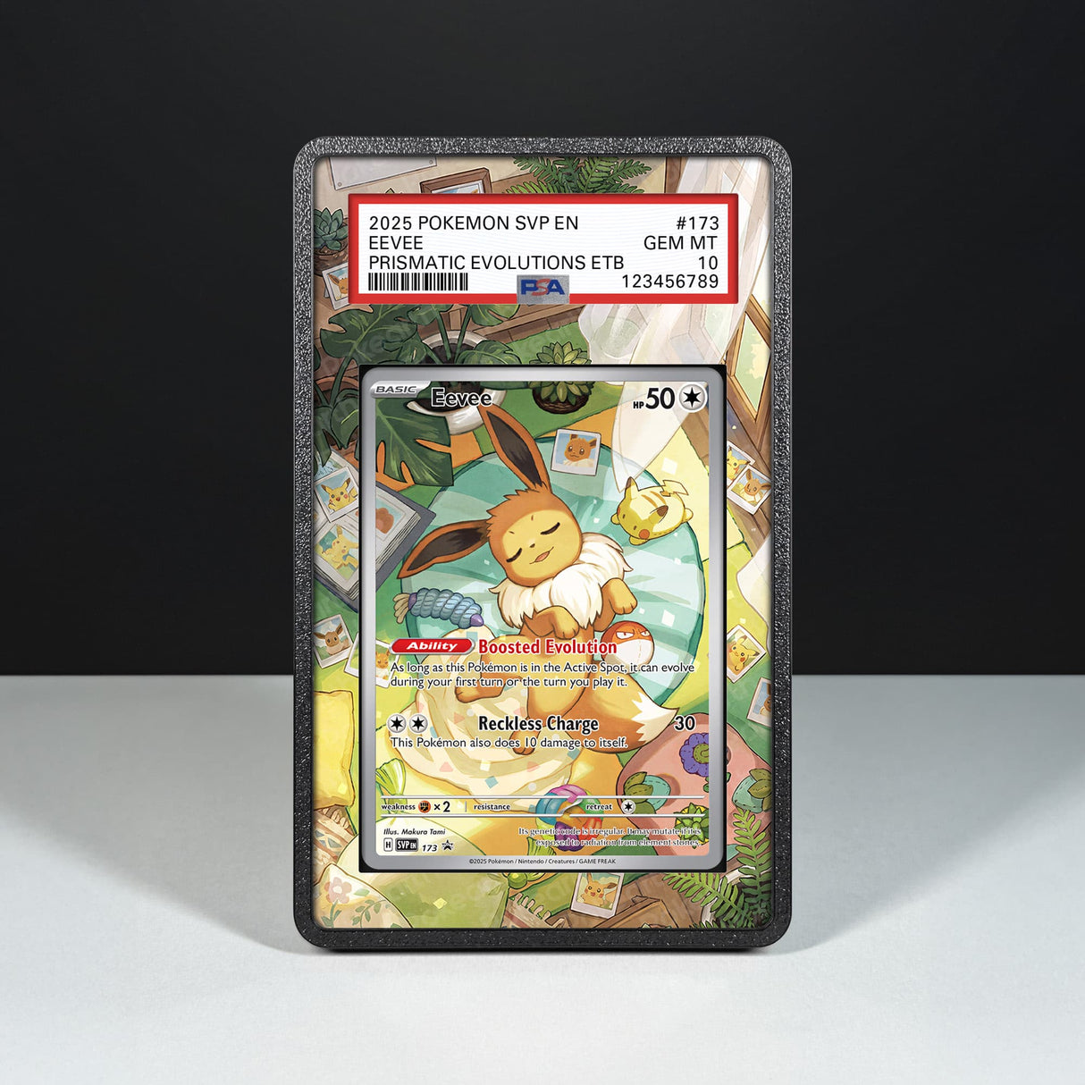 Eevee SVP 173 - Graded Card Extended Artwork Display Case - Display Case Extended Artwork Pokearth