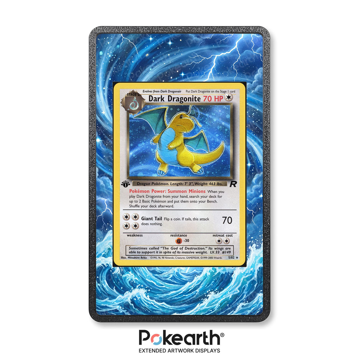 Dark Dragonite 5/82 - Custodia con Artwork Esteso per Carte Pokémon - Display Case Extended Artwork Pokearth