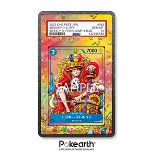 Monkey D. Luffy P-043 - Custodia con Artwork Esteso per Carte Gradate - Display Case Extended Artwork Pokearth