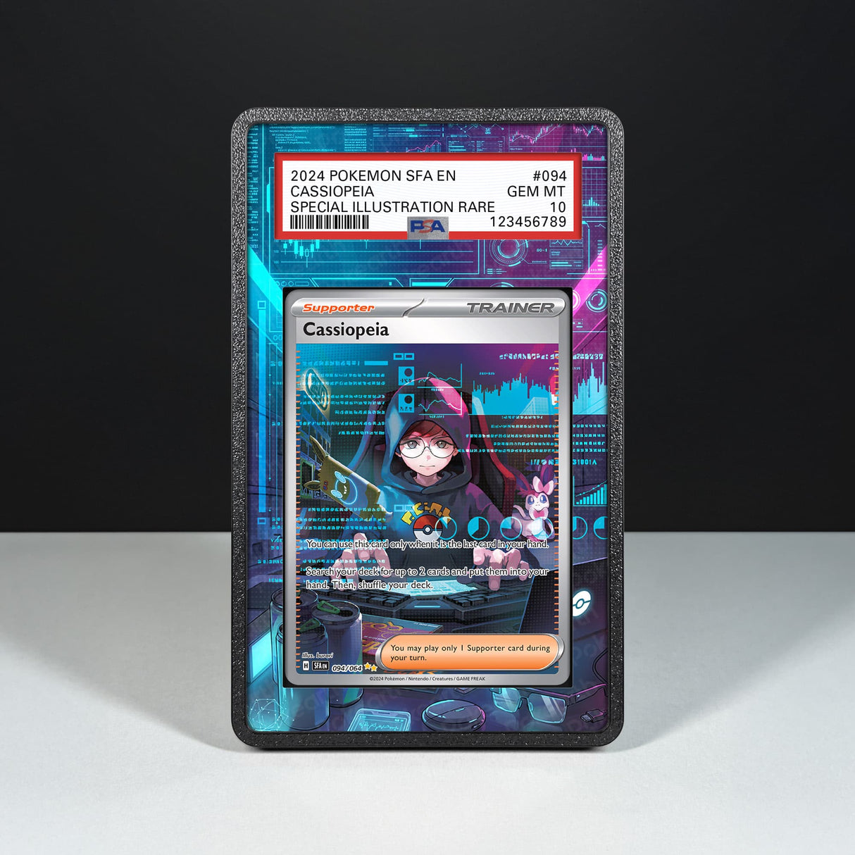 Cassiopeia 094/064 - Graded Card Extended Artwork Display Case - Display Case Extended Artwork Pokearth