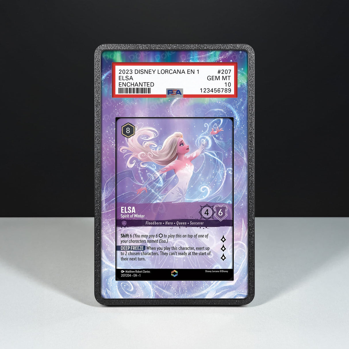 Elsa - Spirit of Winter 207/204 Enchanted - Custodia con Artwork Esteso per Carte Gradate - Display Case Extended Artwork Pokearth