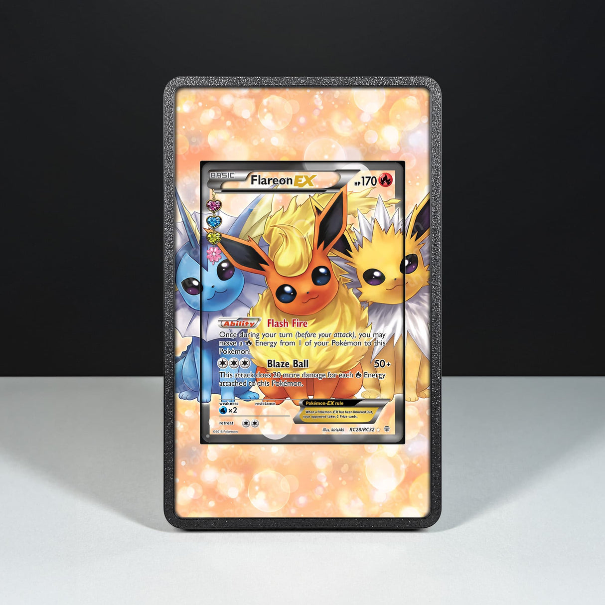 Flareon EX RC28/RC32 - Custodia con Artwork Esteso per Carte Pokémon - Display Case Extended Artwork Pokearth