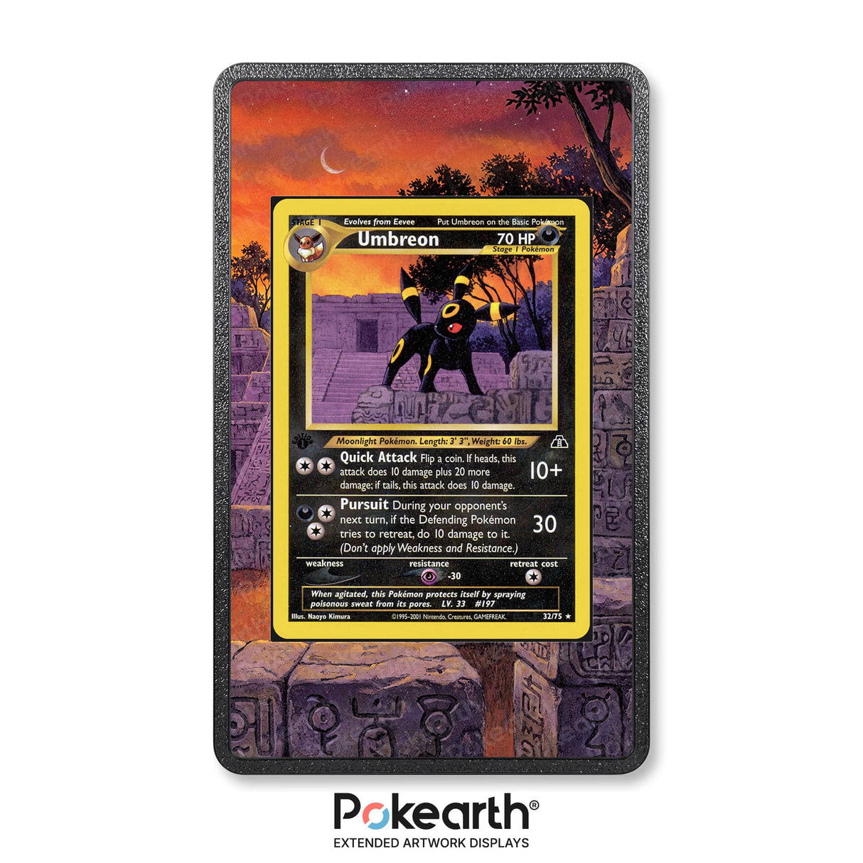Umbreon 32/75 - Custodia con Artwork Esteso per Carte Pokémon - Display Case Extended Artwork Pokearth