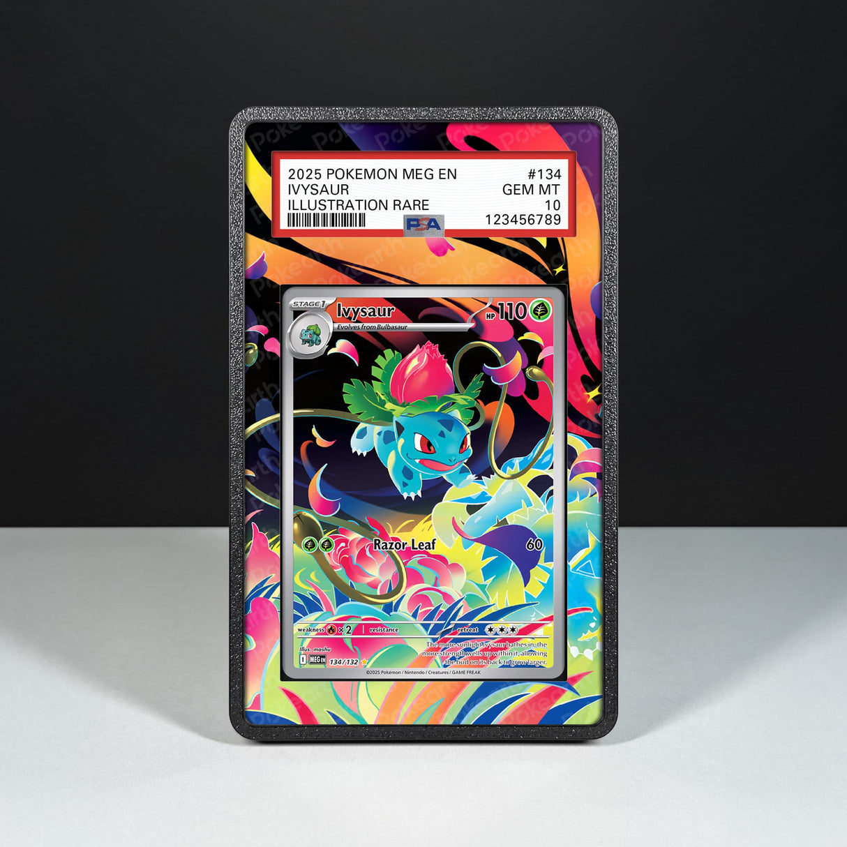 Ivysaur 134/132 - Graded Card Extended Artwork Display Case - Display Case Extended Artwork Pokearth