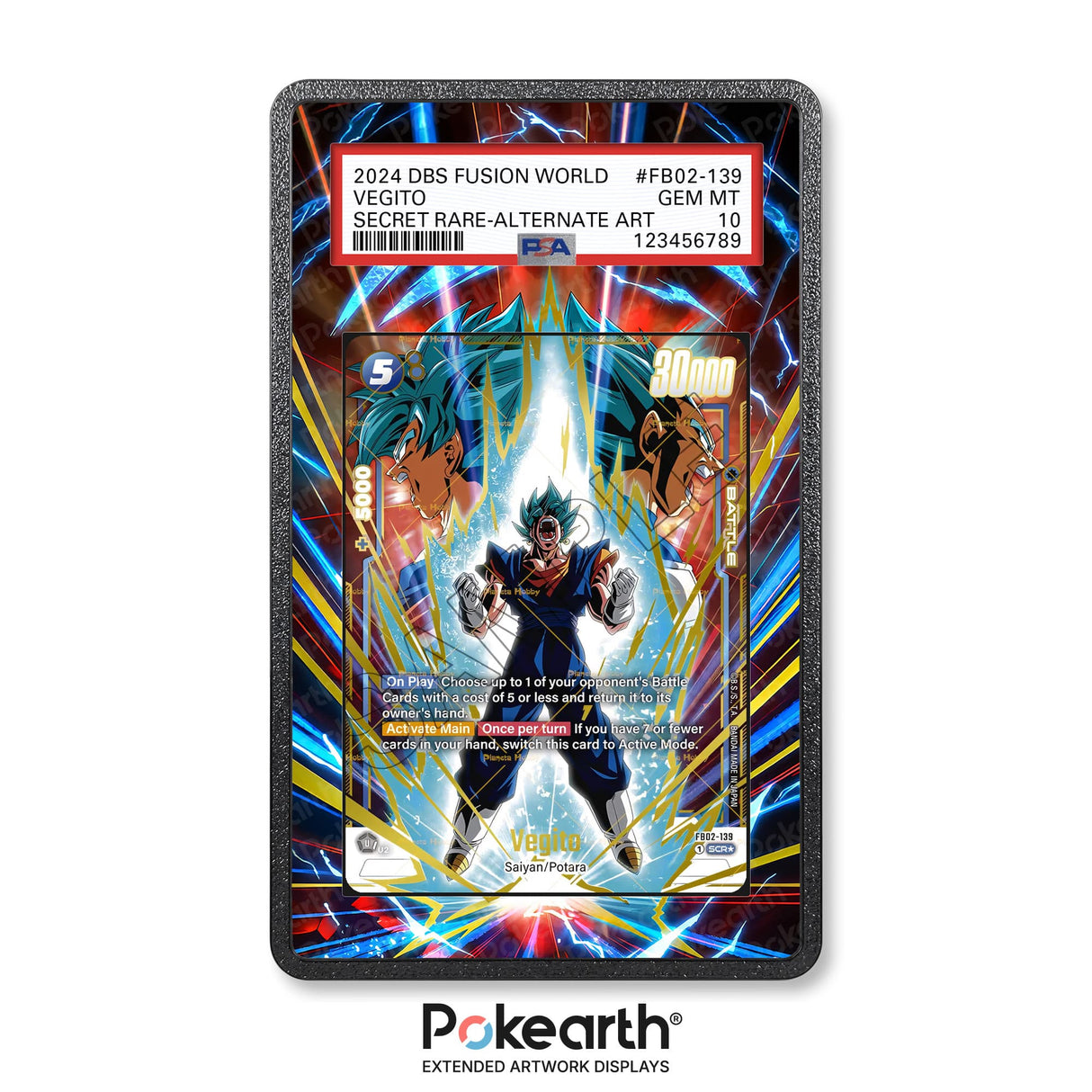 Vegito FB02-139 - Graded Card Extended Artwork Display Case - Display Case Extended Artwork Pokearth