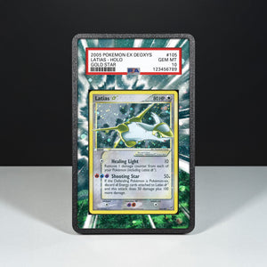 Latias Gold Star 105/107 - Graded Card Extended Artwork Display Case - Display Case Extended Artwork Pokearth