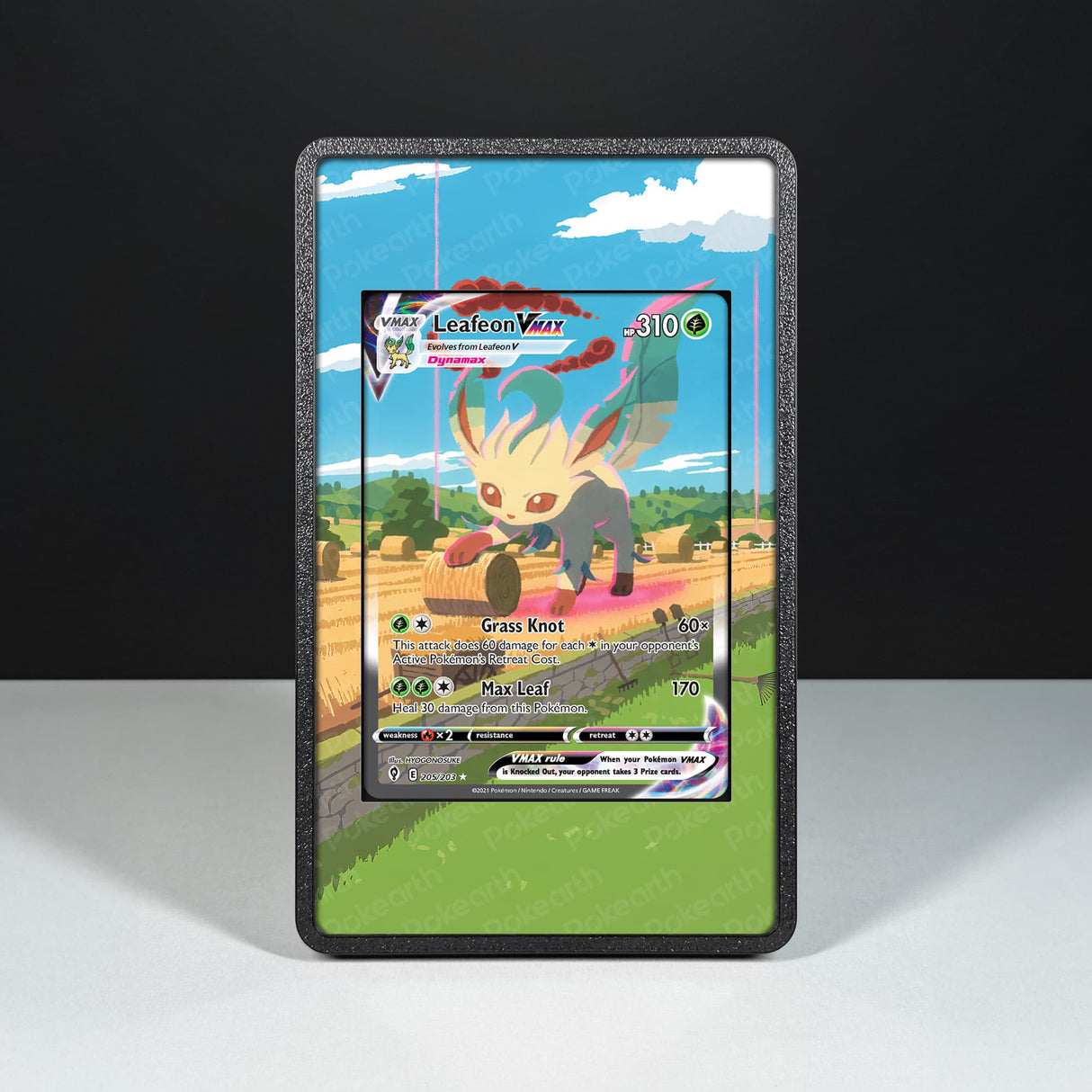 Leafeon VMAX 205/203 - Custodia con Artwork Esteso per Carte Pokémon - Display Case Extended Artwork Pokearth