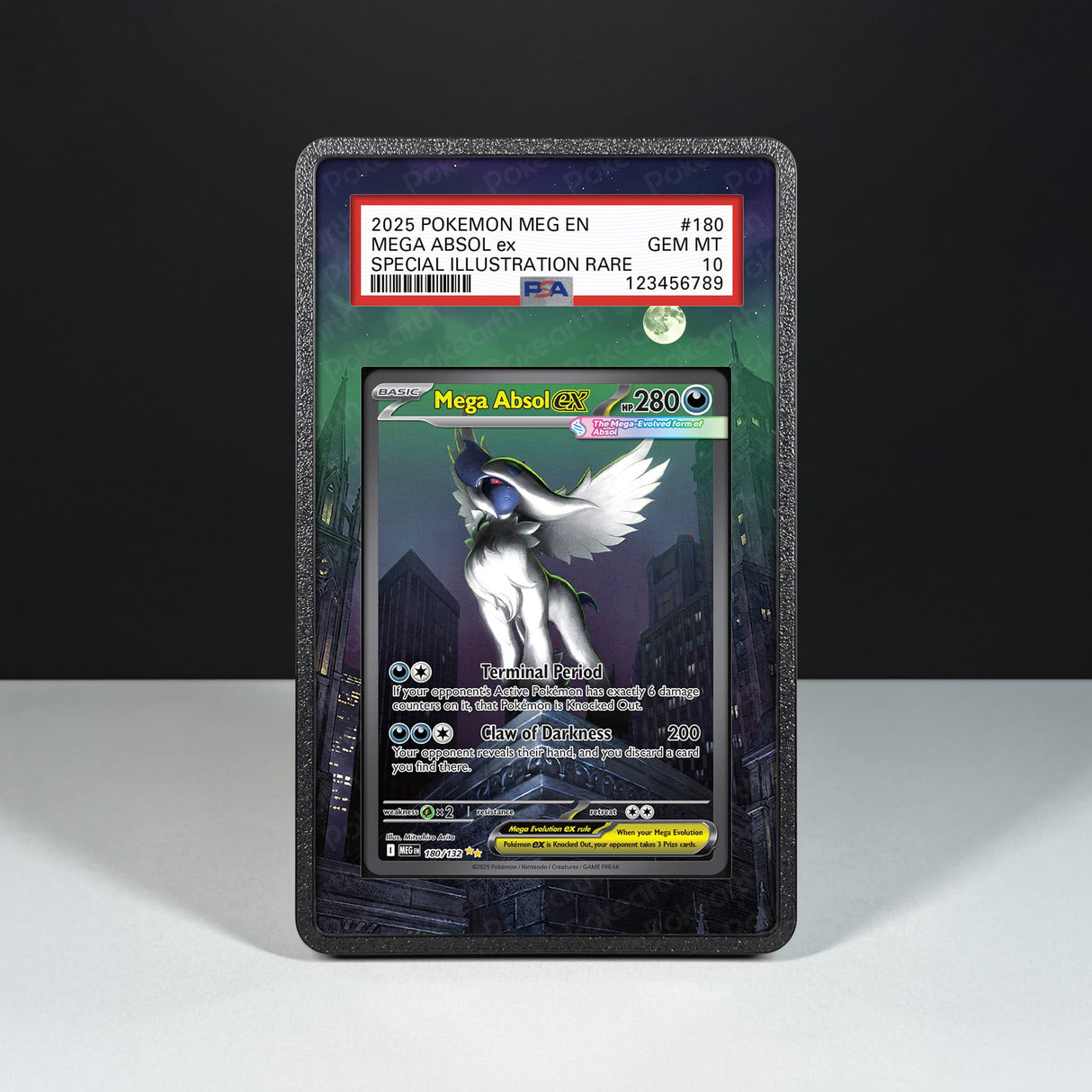 Mega Absol ex 180/132 - Graded Card Extended Artwork Display Case - Display Case Extended Artwork Pokearth