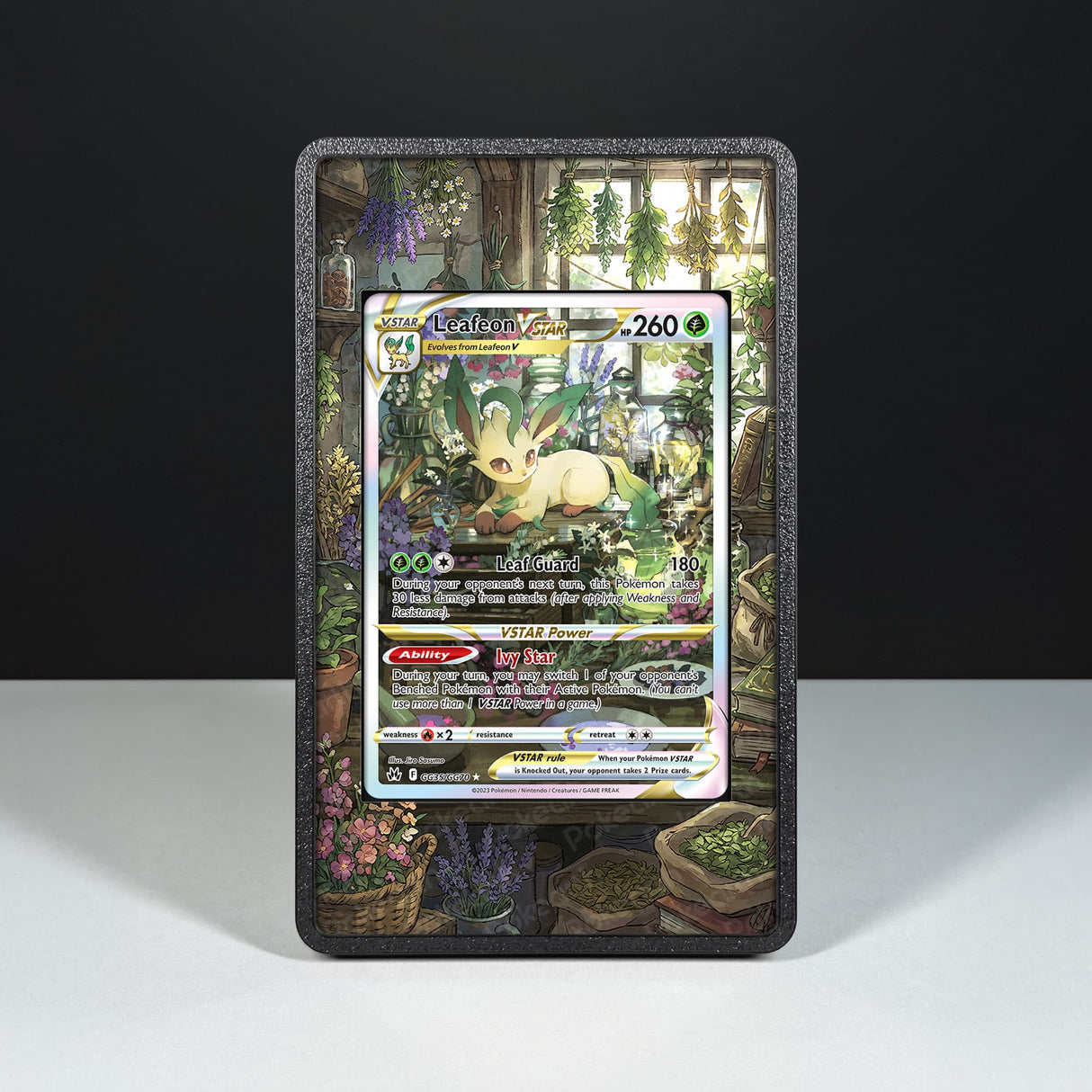Leafeon V ASTRO GG35/GG70 - Custodia con Artwork Esteso per Carte Pokémon - Display Case Extended Artwork Pokearth