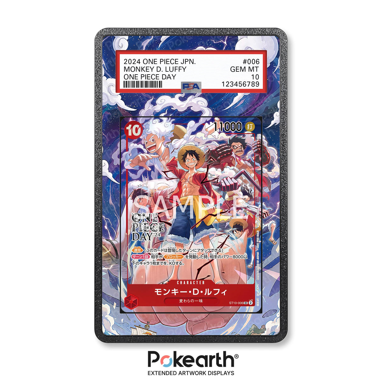 Monkey D. Luffy ST10-006 - Custodia con Artwork Esteso per Carte Gradate - Display Case Extended Artwork Pokearth