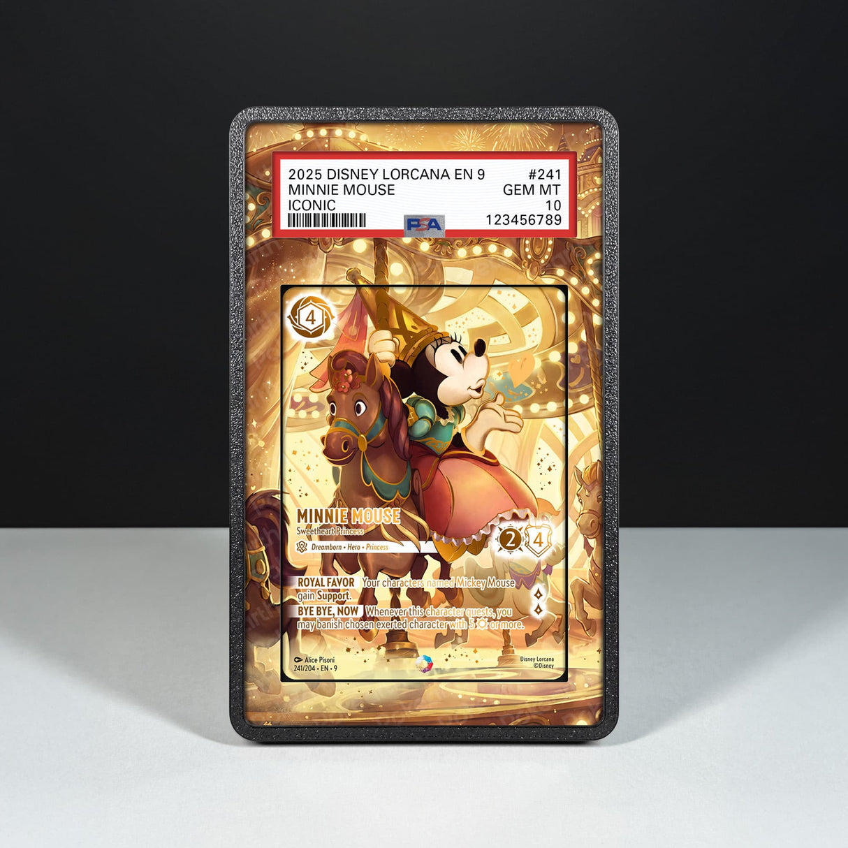 Minni - Dolce Principessa 241/204 Iconic - Custodia con Artwork Esteso per Carte Gradate - Display Case Extended Artwork Pokearth