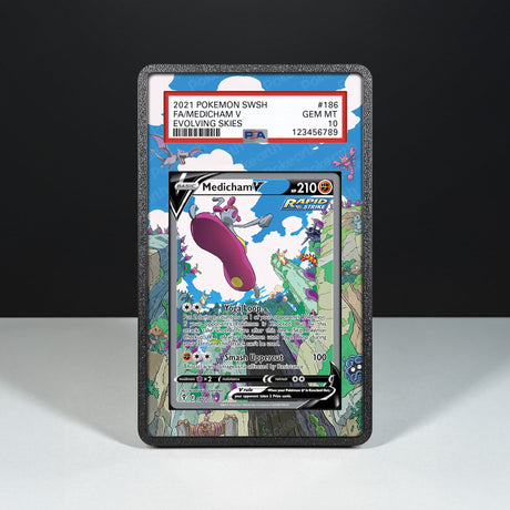 Medicham V 186/203 - Graded Card Extended Artwork Display Case - Display Case Extended Artwork Pokearth
