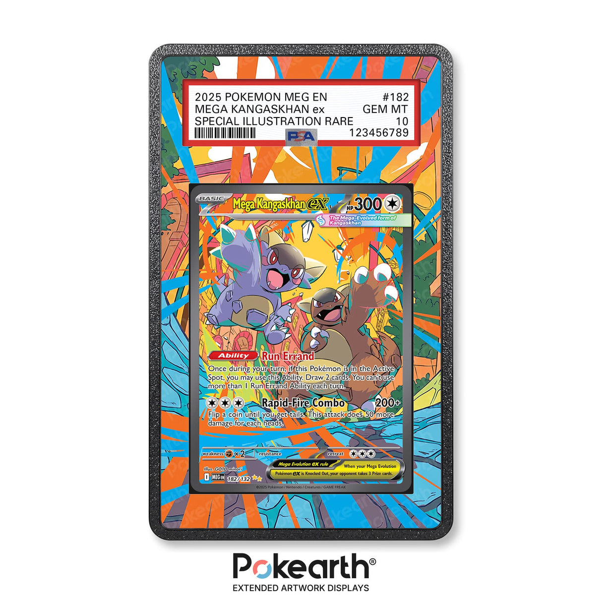 Mega Kangaskhan ex 182/132 - Graded Card Extended Artwork Display Case - Display Case Extended Artwork Pokearth