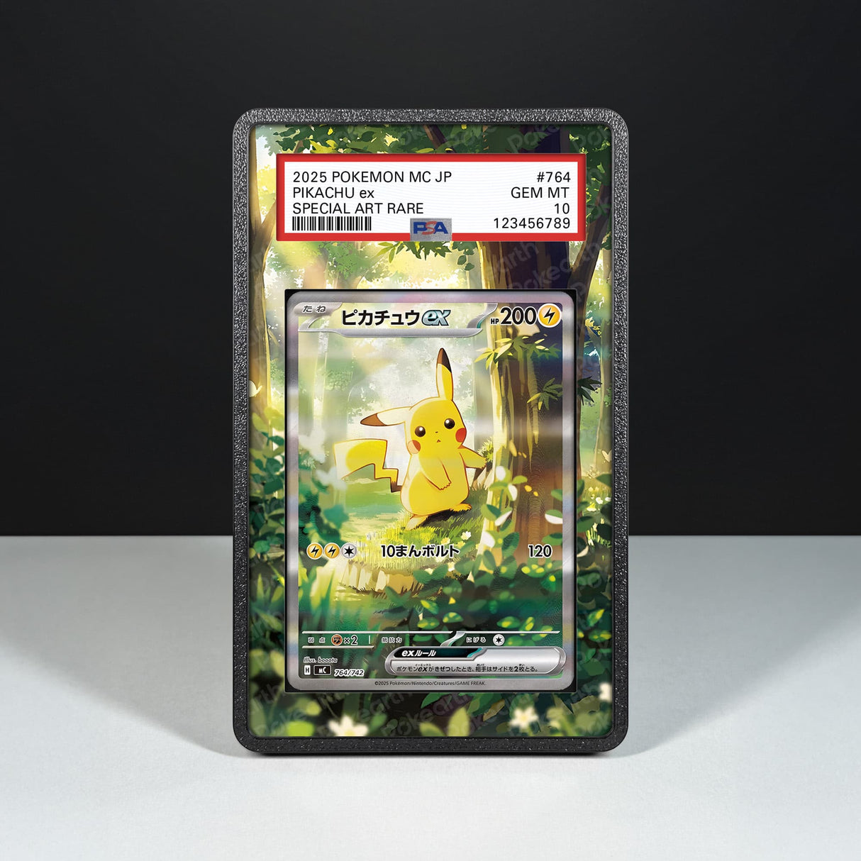 Pikachu ex 764/742 - Graded Card Extended Artwork Display Case - Display Case Extended Artwork Pokearth