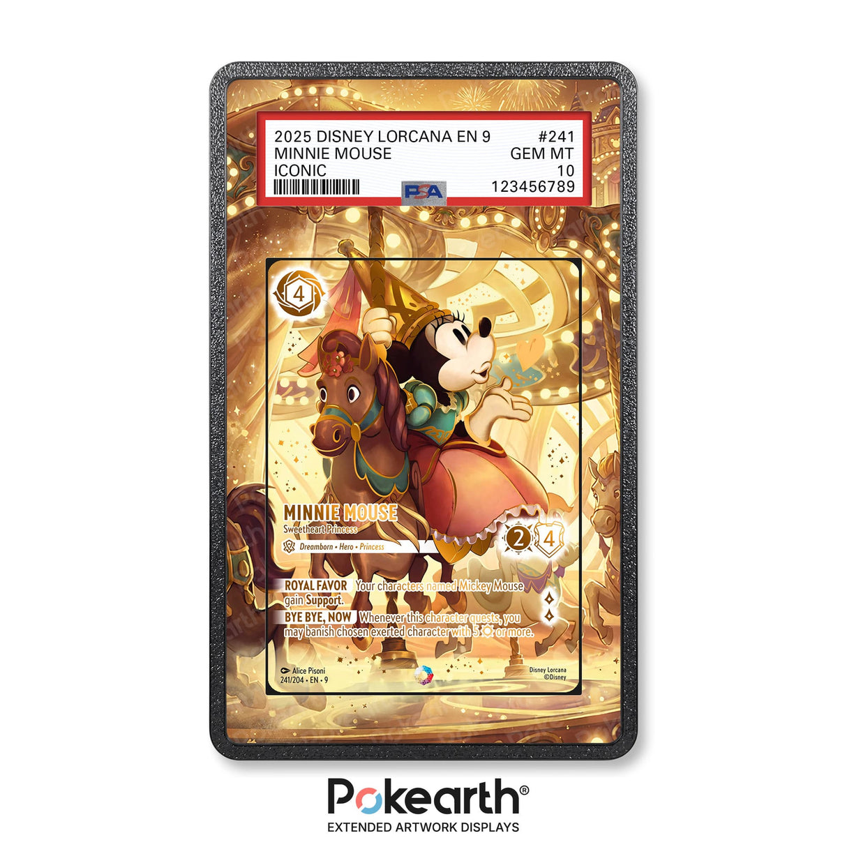 Minni - Dolce Principessa 241/204 Iconic - Custodia con Artwork Esteso per Carte Gradate - Display Case Extended Artwork Pokearth