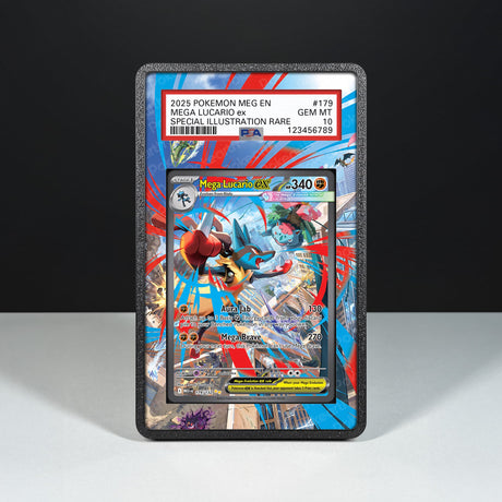 Mega Lucario ex 179/132 - Graded Card Extended Artwork Display Case - Display Case Extended Artwork Pokearth