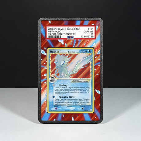 Mew Gold Star Delta Species 101/101 - Graded Card Extended Artwork Display Case - Display Case Extended Artwork Pokearth