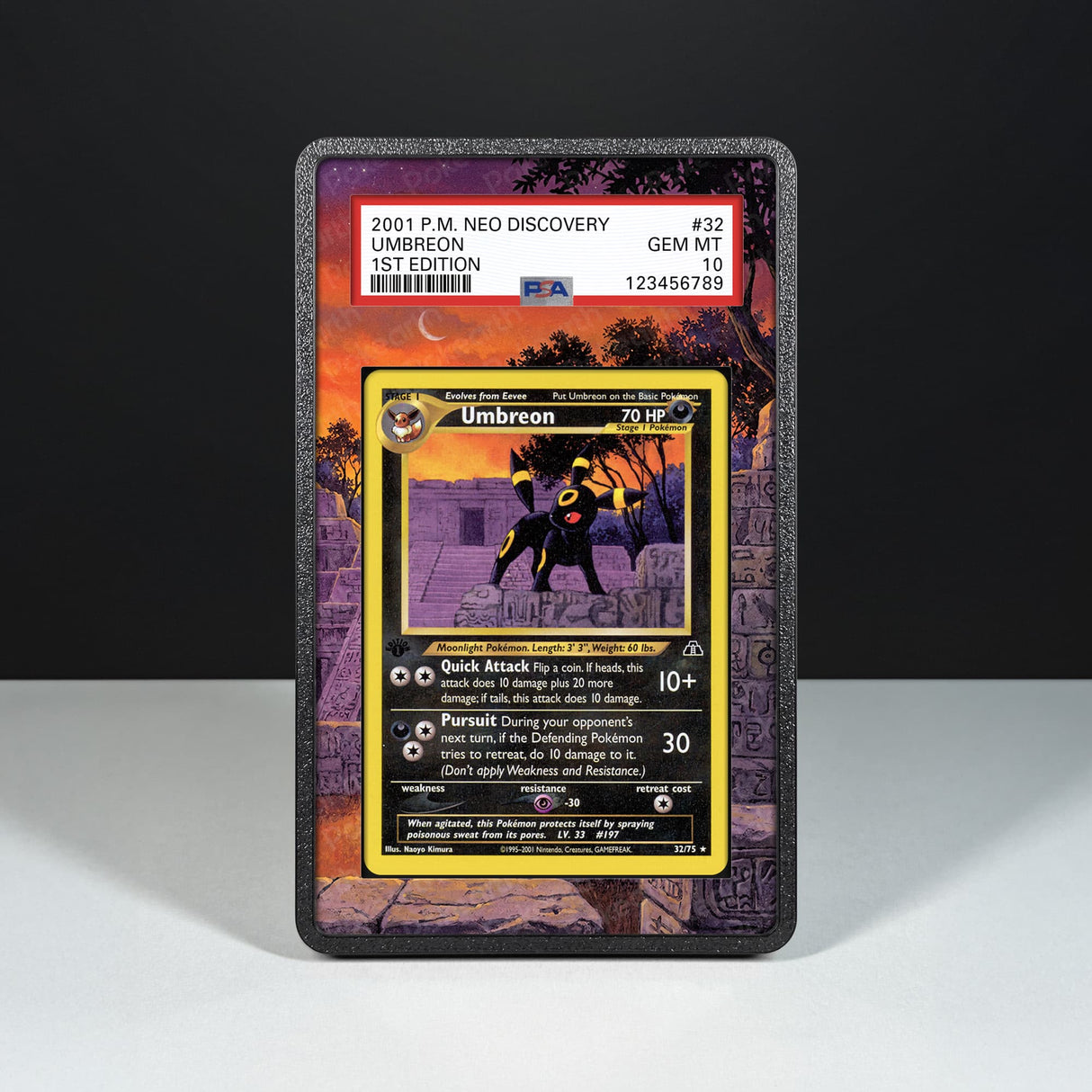 Umbreon 32/75 - Graded Card Extended Artwork Display Case - Display Case Extended Artwork Pokearth
