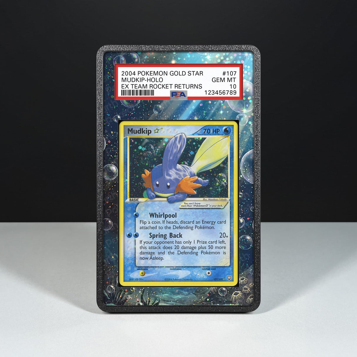 Mudkip Gold Star 107/109 - Graded Card Extended Artwork Display Case - Display Case Extended Artwork Pokearth