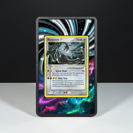 Rayquaza Gold Star 107/107 - Custodia con Artwork Esteso per Carte Pokémon - Display Case Extended Artwork Pokearth