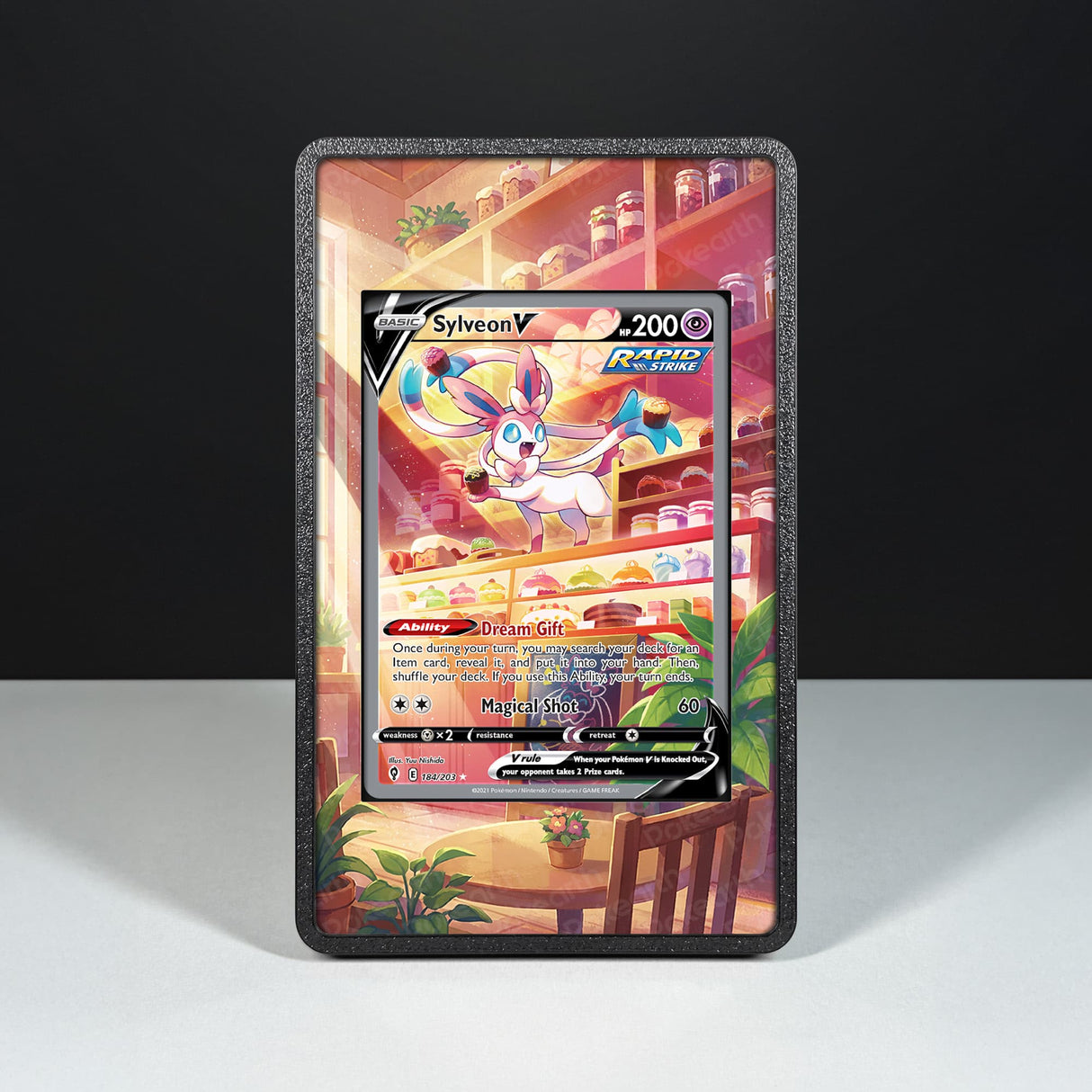 Sylveon V 184/203 - Custodia con Artwork Esteso per Carte Pokémon - Display Case Extended Artwork Pokearth