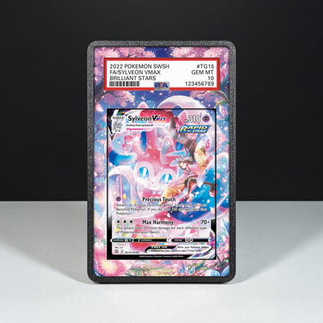 Sylveon VMAX TG15/TG30 - Custodia con Artwork Esteso per Carte Gradate - Display Case Extended Artwork Pokearth