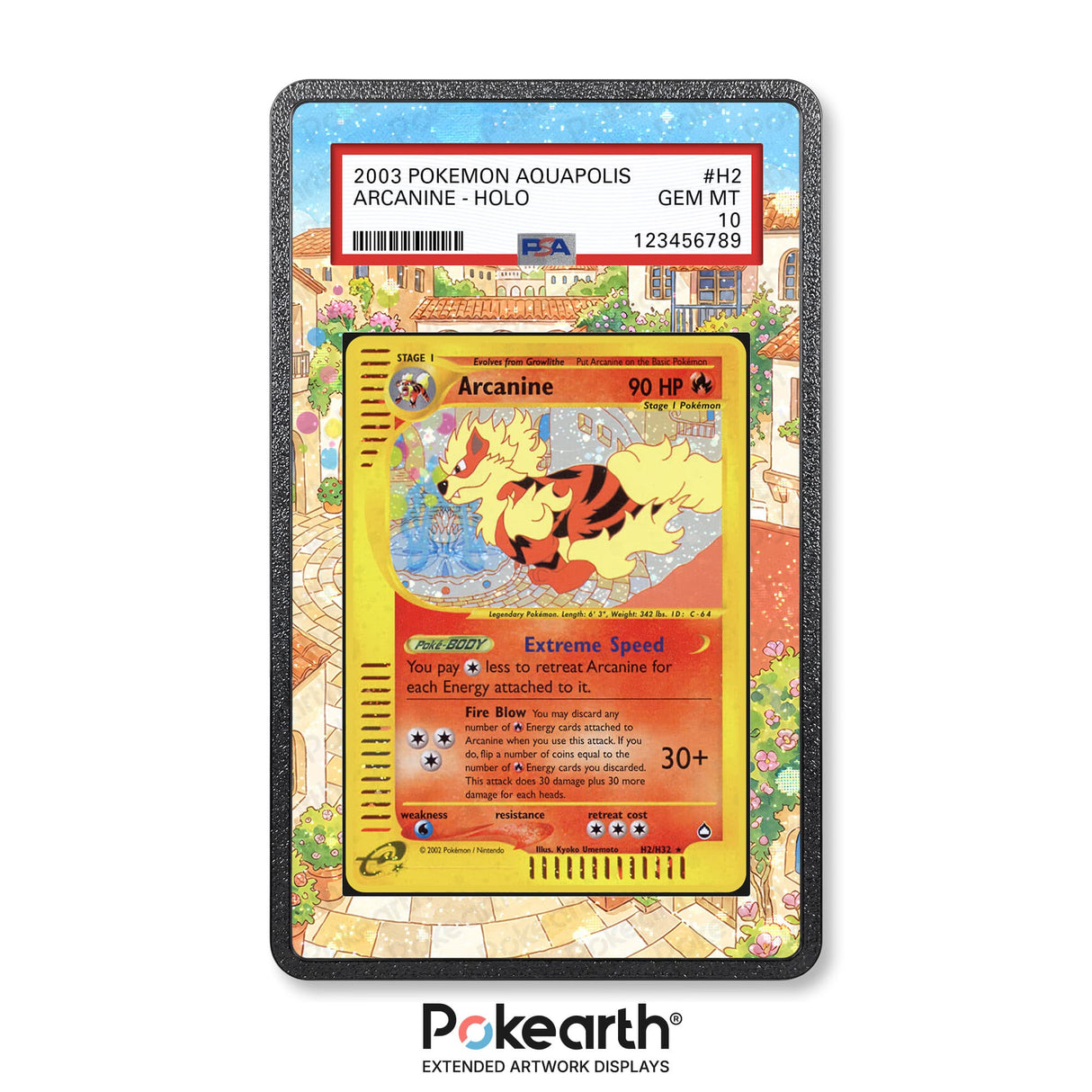 Arcanine H2/H32 - Graded Card Extended Artwork Display Case - Display Case Extended Artwork Pokearth