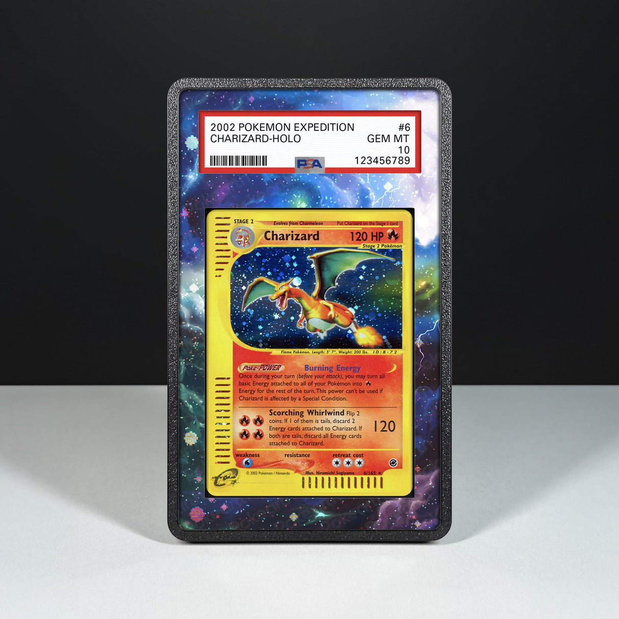 Charizard 6/165 - Graded Card Extended Artwork Display Case - Display Case Extended Artwork Pokearth