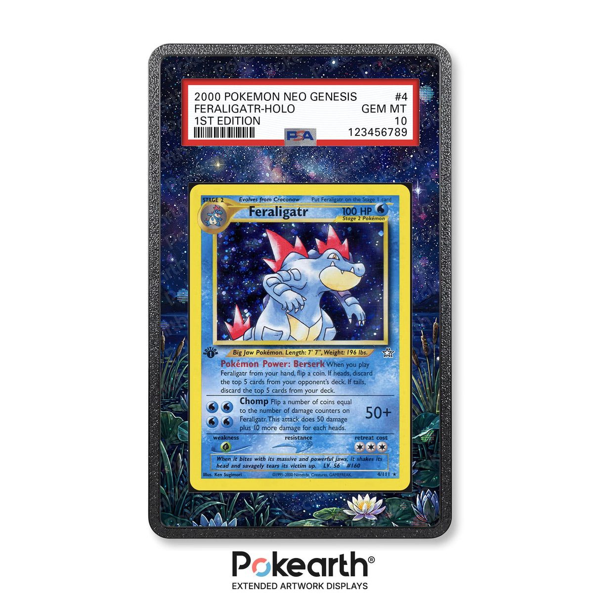 Feraligatr 4/111 - Graded Card Extended Artwork Display Case - Display Case Extended Artwork Pokearth