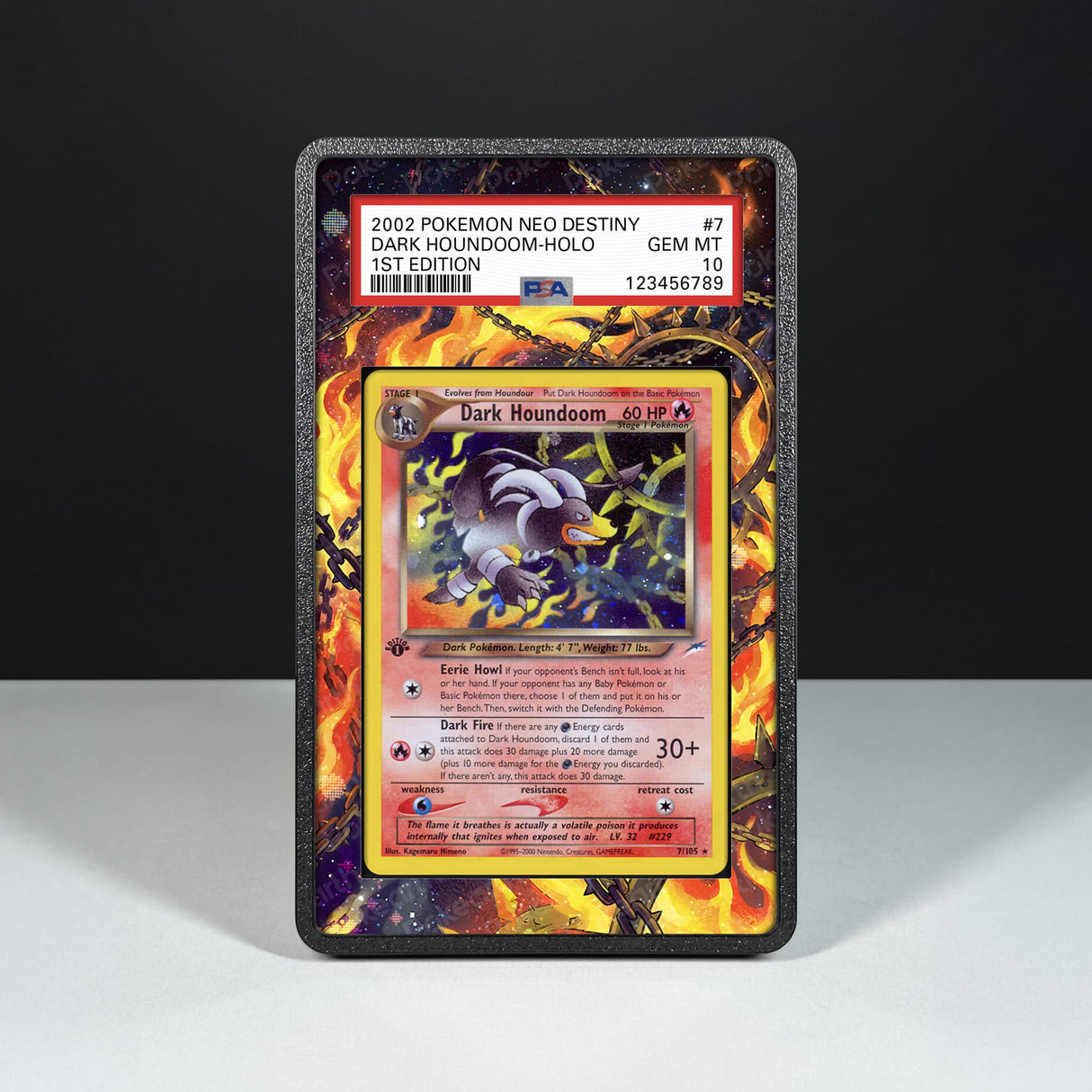Dark Houndoom 7/105 - Graded Card Extended Artwork Display Case - Display Case Extended Artwork Pokearth