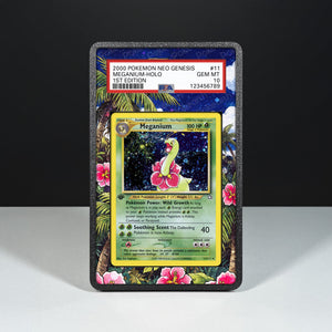 Meganium 11/111 - Graded Card Extended Artwork Display Case - Display Case Extended Artwork Pokearth