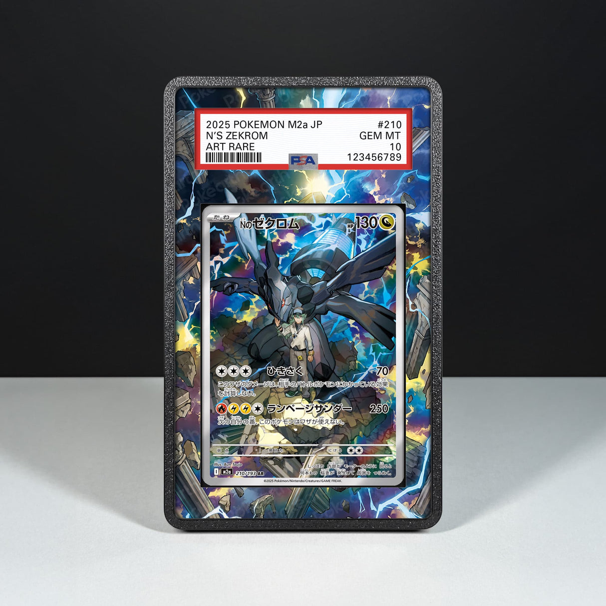 N's Zekrom 210/193 - Graded Card Extended Artwork Display Case - Display Case Extended Artwork Pokearth