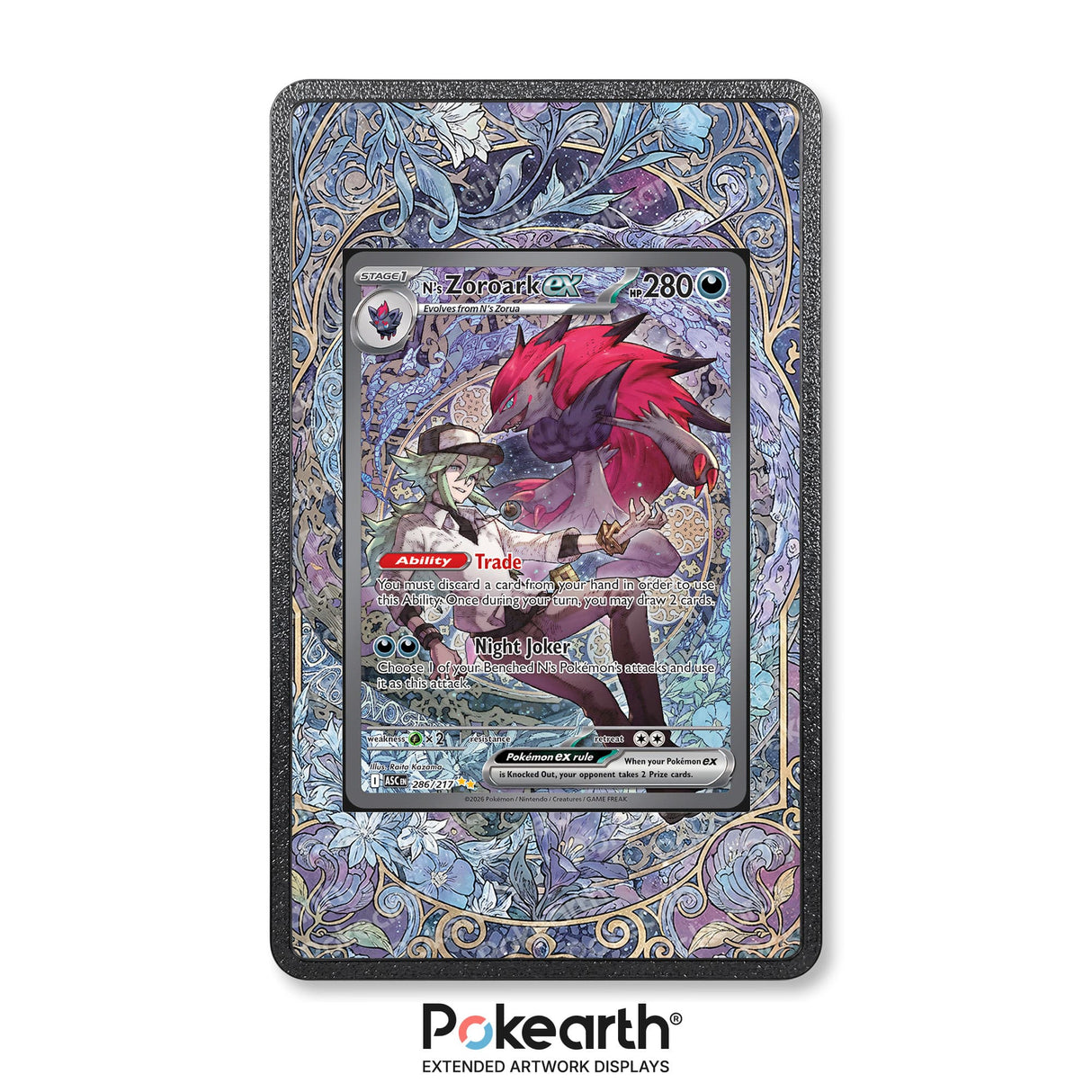 Zoroark di N ex 286/217 - Custodia con Artwork Esteso per Carte Pokémon - Display Case Extended Artwork Pokearth
