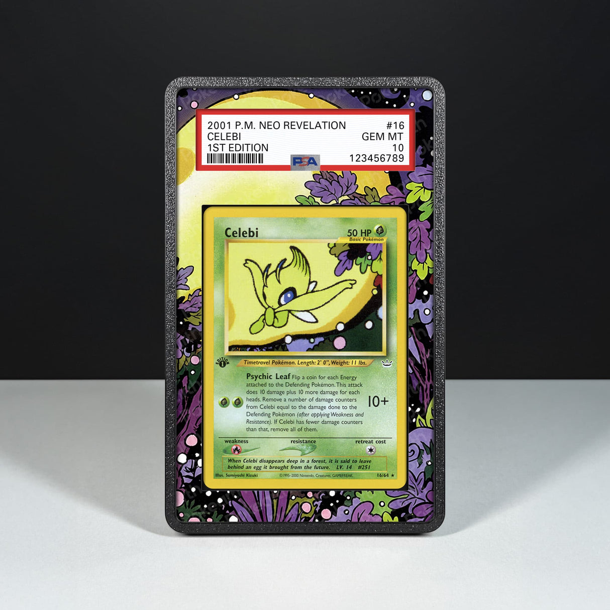 Celebi 16/64 - Graded Card Extended Artwork Display Case - Display Case Extended Artwork Pokearth